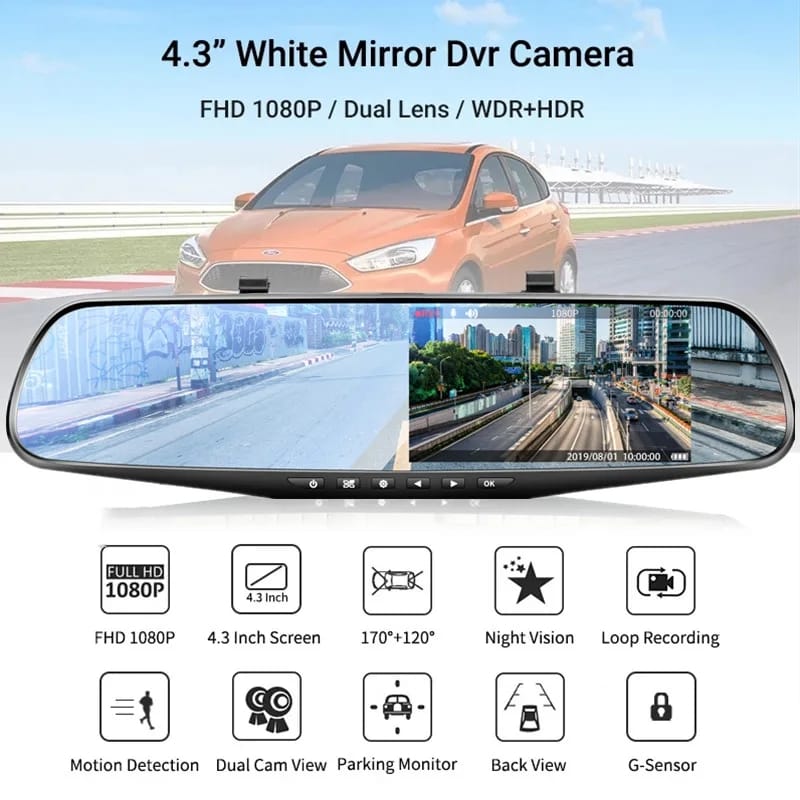 Retrovisor De Auto Con Doble Camara