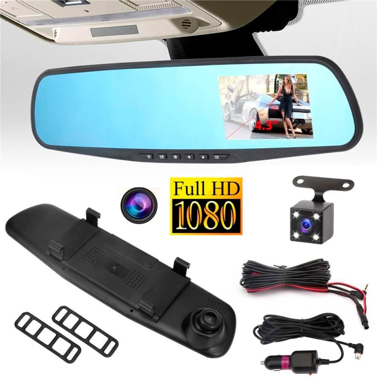 Retrovisor De Auto Con Doble Camara