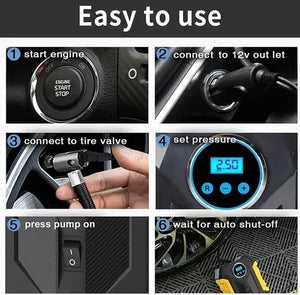 Compresor de Aire Portatil para Carros, Motos y Bicicletas