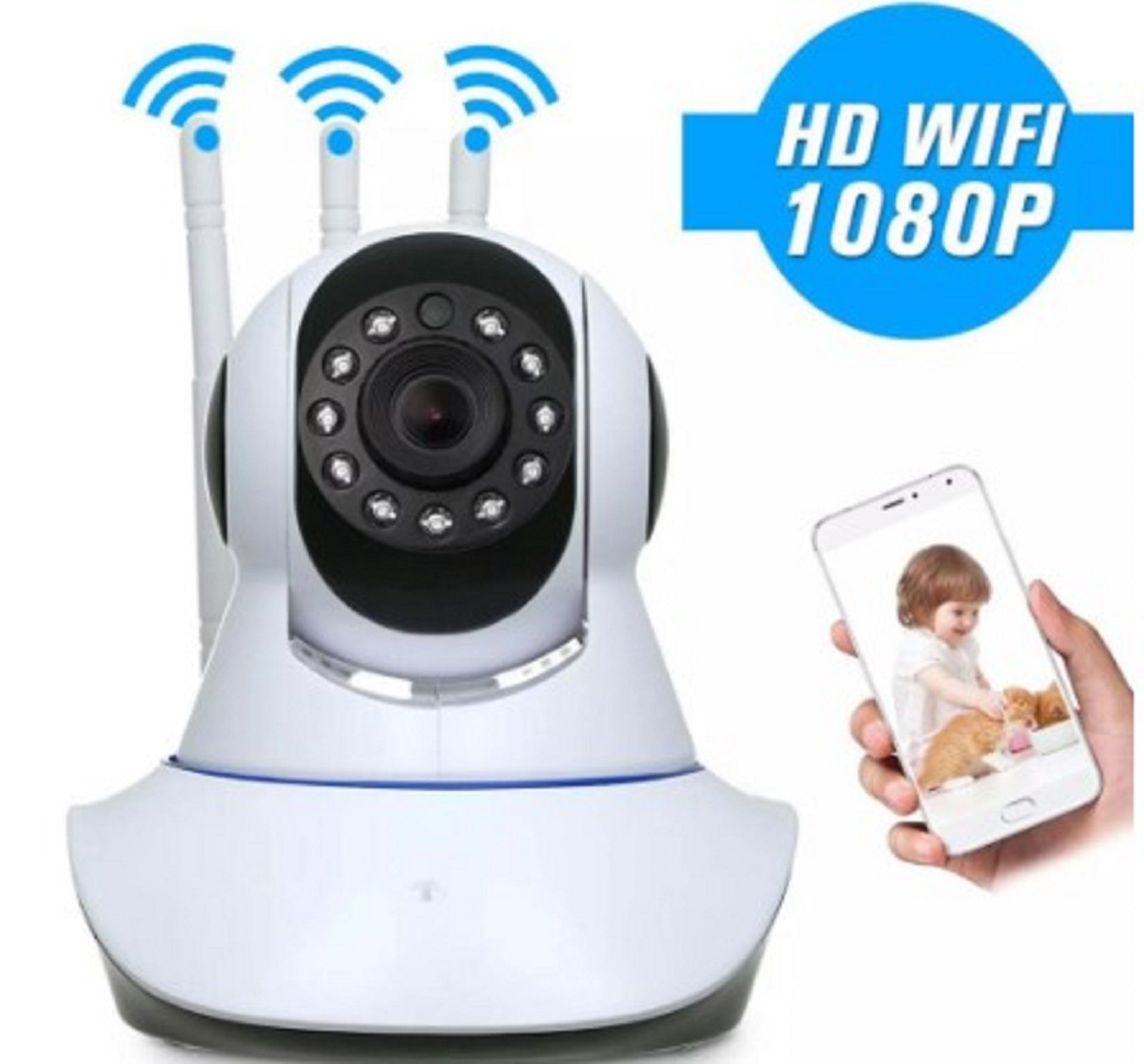 Camara Seguridad Wifi Robotica 3 Antenas